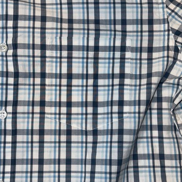J Crew Shirt Mens Large Blue Plaid Flex Washed Long Sleeve‎ Button Down Comfort - Picture 2 of 8